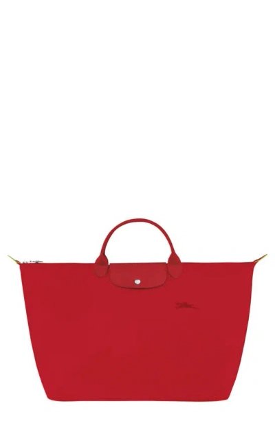 Longchamp Large Le Pliage Recycled Travel Bag In Tomato