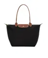 Longchamp Large Le Pliage Shoulder Bag In Black