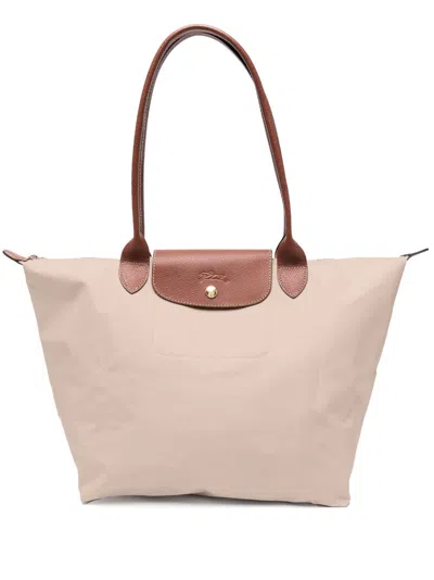 Longchamp Large Le Pliage Shoulder Bag In Beige