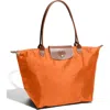 Longchamp Large Le Pliage Tote In Orange