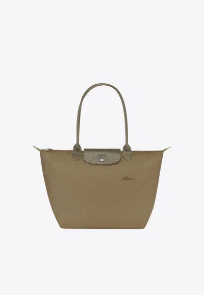 Longchamp Large Le Pliage Tote Bag In Green