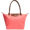 Longchamp Large Le Pliage Tote In Coral