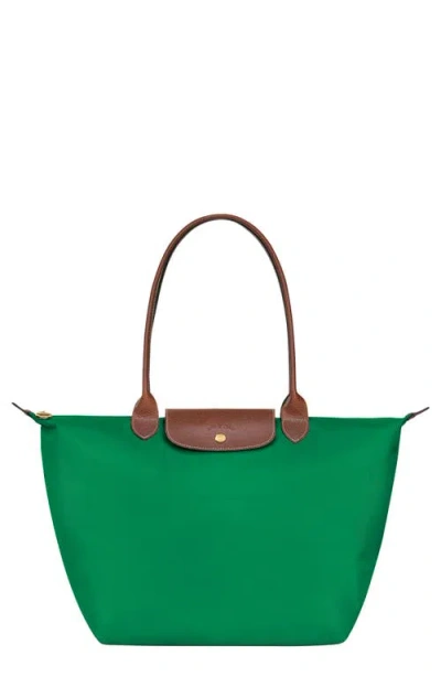 Longchamp Large Le Pliage Tote In Dark Green