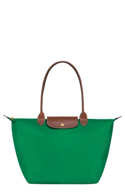 Longchamp Large Le Pliage Tote In Green