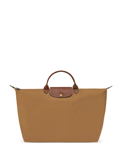 Longchamp Large Le Pliage Weekend Bag In Brown