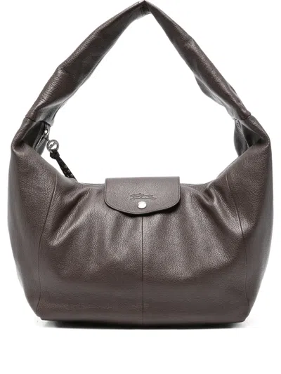 Longchamp Large Le Pliage Xtra Leather Shoulder Bag In Brown