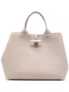Longchamp Large Le Roseau Tote Bag In 灰色