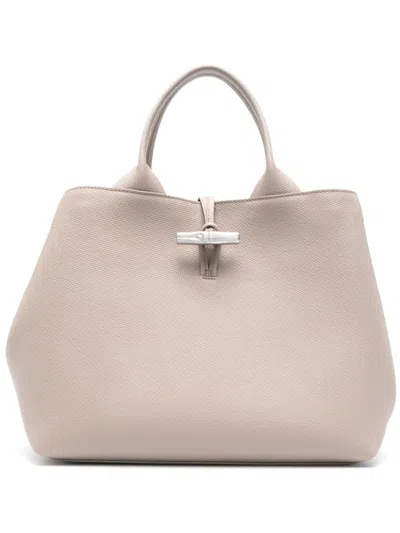 Longchamp Large Le Roseau Tote Bag In 灰色