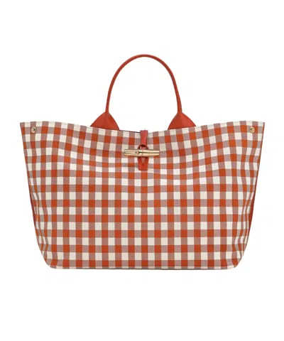 Longchamp Large Le Roseau Tote Bag In Bark