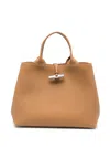 Longchamp Grosser Roseau Shopper In Braun