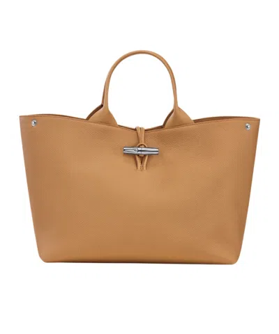 Longchamp Large Le Roseau Tote Bag In Brown