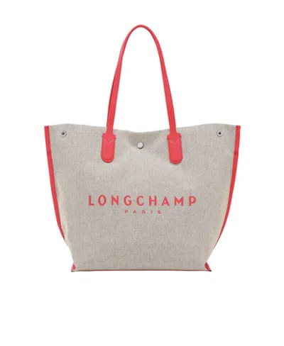 Longchamp Large Roseau L Tote Bag In Nude