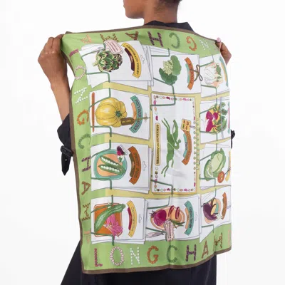 Longchamp Laurel In The Vegetable Garden Silk Scarf In Pattern