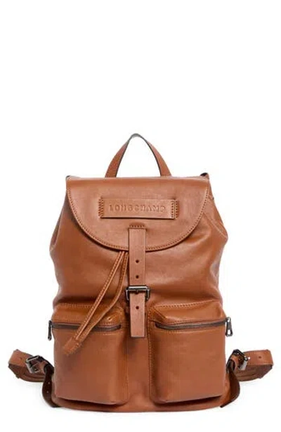 Longchamp Lc3d Medium Leather Backpack In Brown