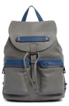 Longchamp Lc3d Medium Leather Backpack In Gray