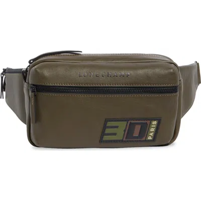Longchamp Lc3d Signature Leather Belt Bag In Green