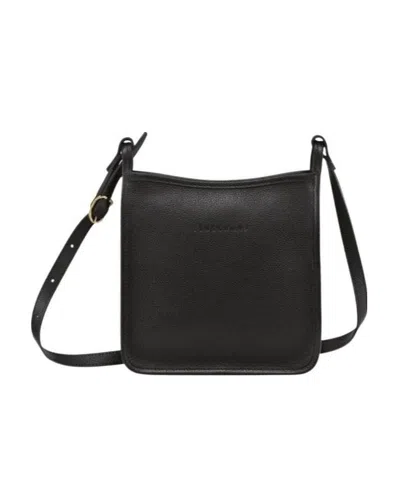 Longchamp Le Foulonné Medium Crossbody Bag In Black