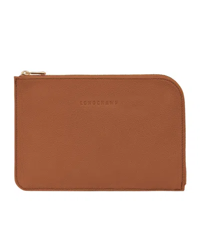 Longchamp Le Foulonné Pouch Make Up Bag In Brown