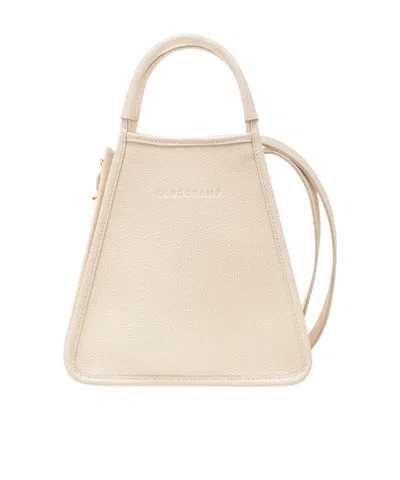 Longchamp Le Foulonné Small Leather Top Handle Handbag In Papier