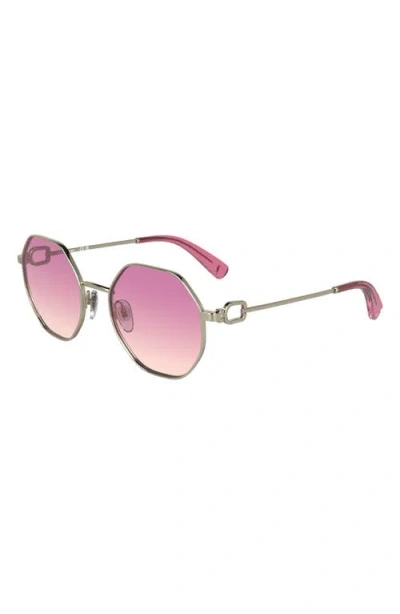 Longchamp Le Foulonné 52mm Gradient Round Sunglasses In Multi