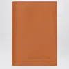 Longchamp Le Foulonné Amber-coloured Passport Case In Orange