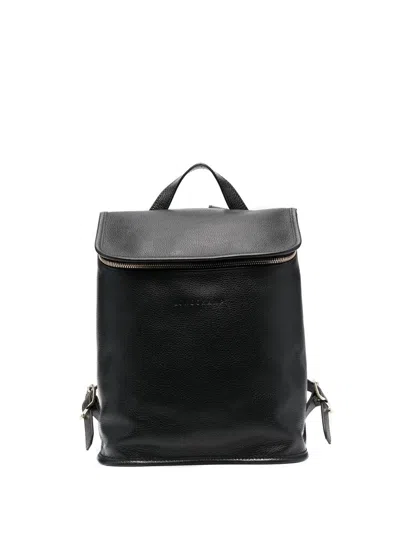 Longchamp Le Foulonne Backpack In Black