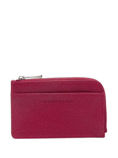 Longchamp Le Foulonné Card Holder In 红色