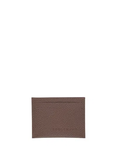 Longchamp `le Foulonné` Card Holder In Beige