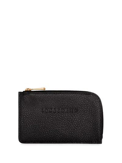 Longchamp `le Foulonné` Card Holder In Black  