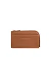 Longchamp Le Foulonné Card Holder In Caramel Color