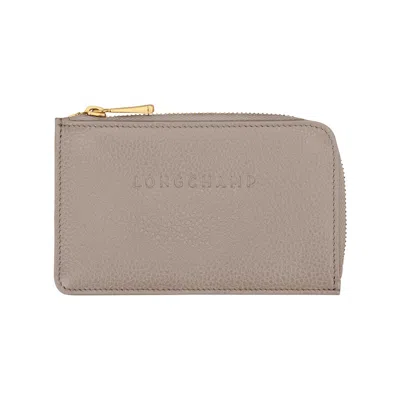 Longchamp Le Foulonne Card Holder Turtledove In Gray