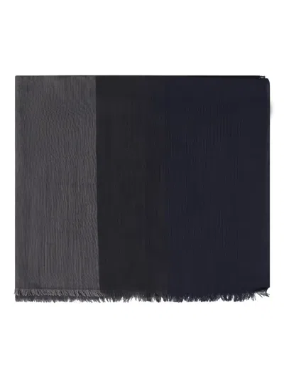 Longchamp Le Foulonné Fringed Scarf In Gray