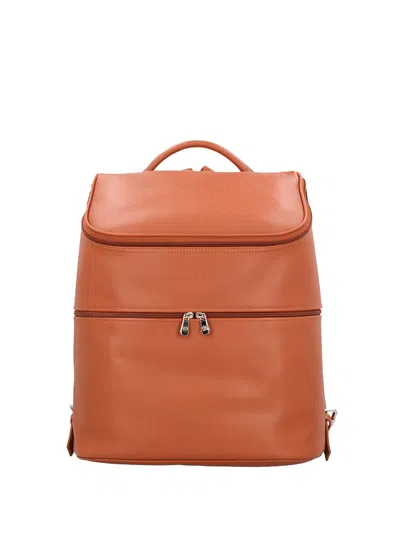 Longchamp Le Foulonné Grained-leather Backpack In Brown