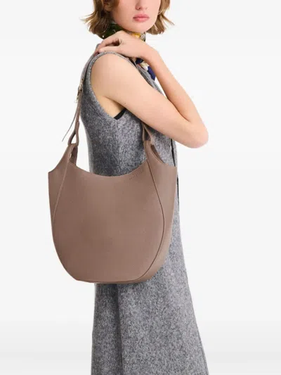 Longchamp Le Foulonné Hobo L Leather Shoulder Bag In Brown