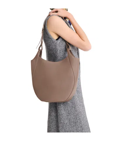 Longchamp Le Foulonné Hobo L Leather Shoulder Bag In Brown
