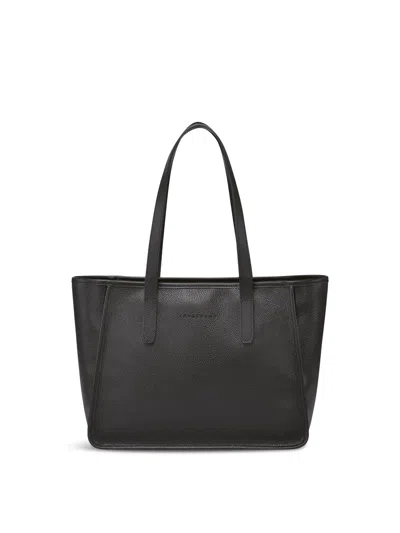 Longchamp Le Foulonné Large Tote Bag In Black