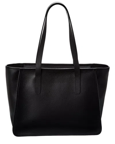Longchamp Le Foulonne Large Leather Tote In Black
