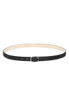 Longchamp Le Foulonné Leather Belt In Black