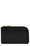 Longchamp Le Foulonné Leather Card Case In Black
