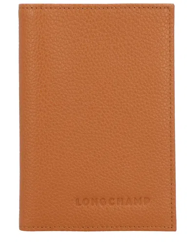 Longchamp Le Foulonne Leather Card Case In Brown