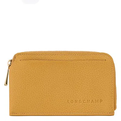 Longchamp Le Foulonne Leather Card Holder In ["gold Tone"]