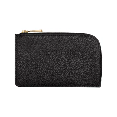 Longchamp Le Foulonne Leather Cardholder In Black