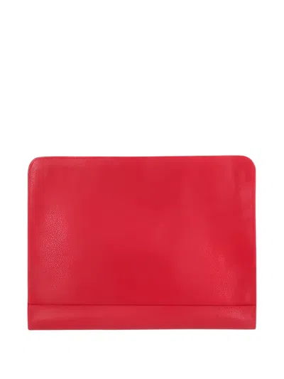 Longchamp Le Foulonné Leather Case In Red