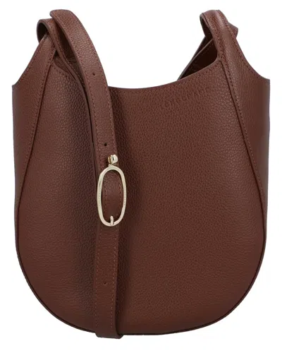 Longchamp Le Foulonne Small Leather Crossbody In Brown