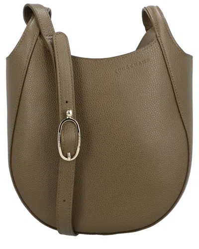 Longchamp Le Foulonné Leather Crossbody In Green