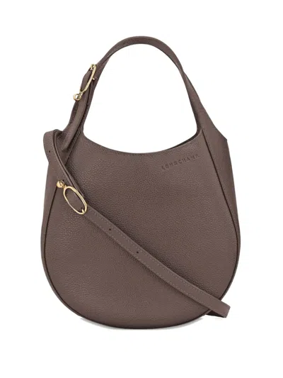Longchamp Le Foulonné Leather Hangbag In Brown