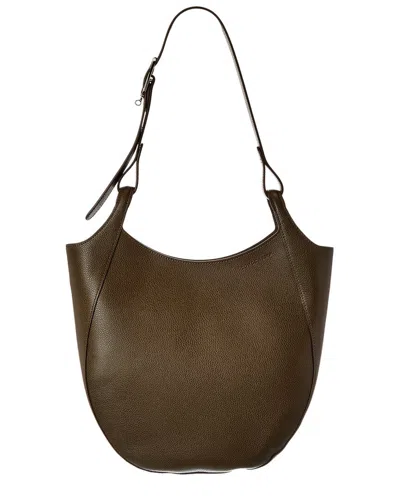 Longchamp Le Foulonné Leather Hobo Bag In Green
