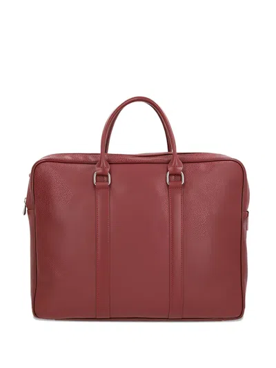 Longchamp Le Foulonne Leather Top-handle Briefcase In Red