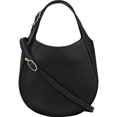 Longchamp Le Foulonné Leather Top Handle Crossbody Bag In Black