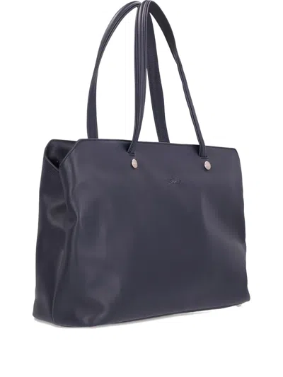 Longchamp Le Foulonné Leather Tote Bag In Black